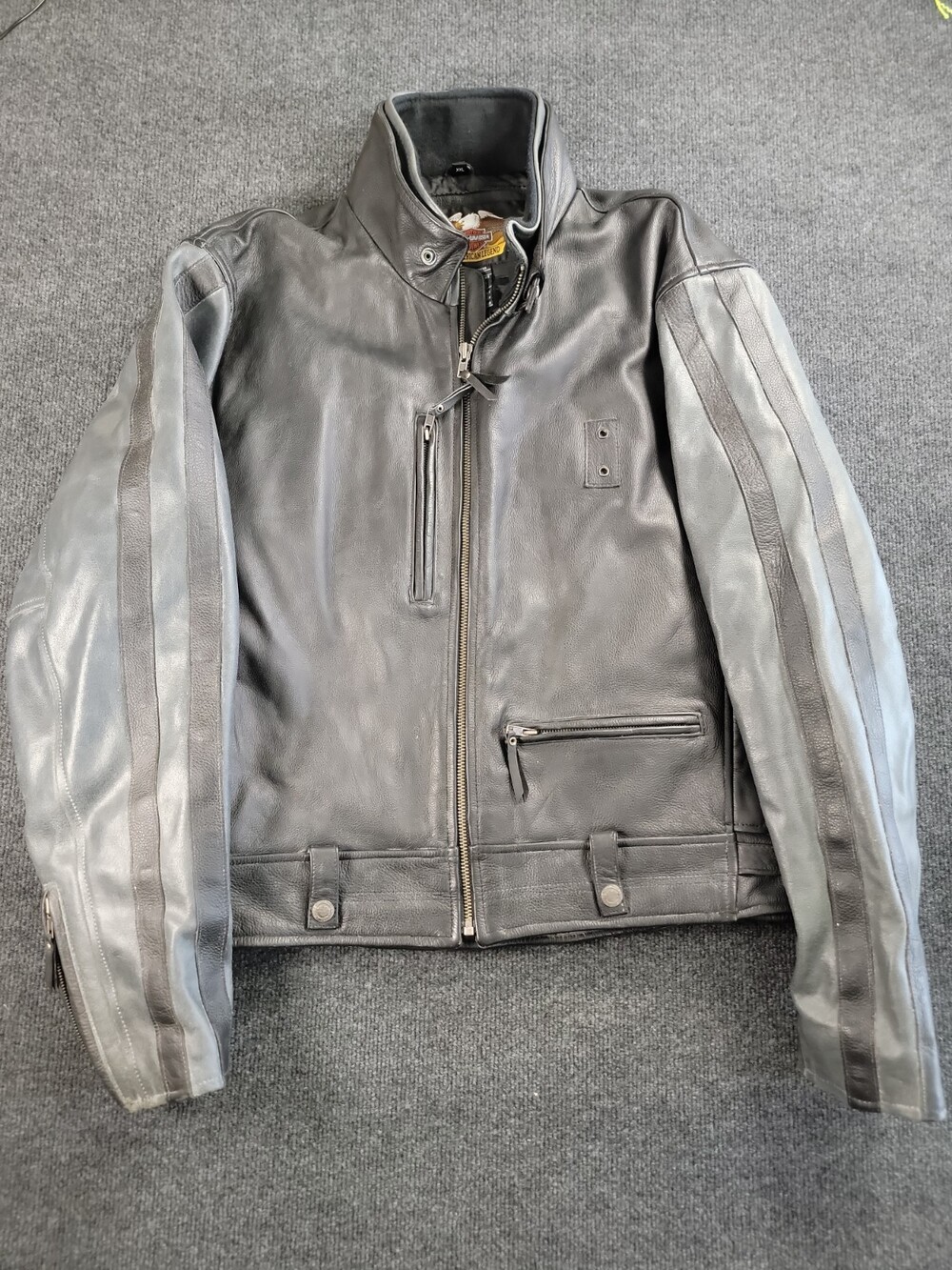 Vintage Harley Davidson CA03402 Leather Jacket-Black-Size 2XL